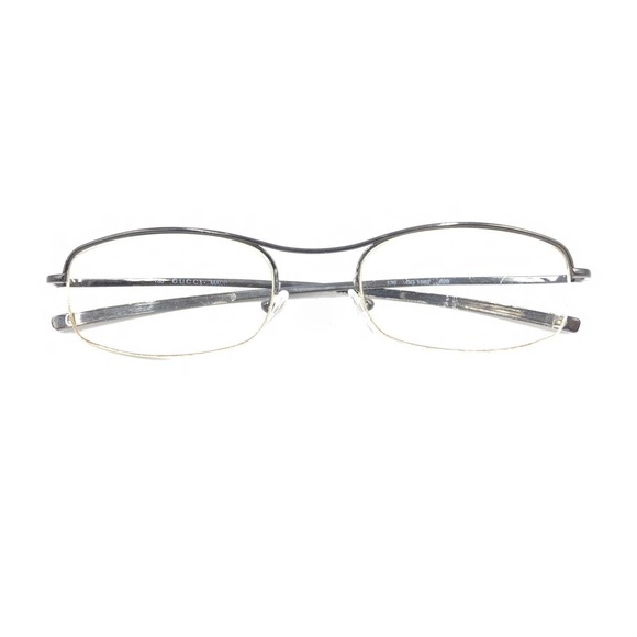 Gucci GG 1682 628 Gunmetal Silver Gray Half Eyeglasses Frames 51-16 135 Italy - Picture 12 of 12